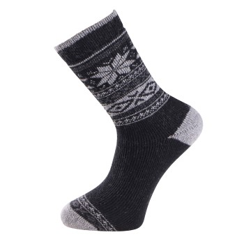 Trofé Trofe Knitted Patterned Wool Sock Strømper Sort Str 39/42 Dame