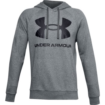 Se Under Armour Rival Fleece Big Logo Hoodie Grå Large Herre ved Timarco