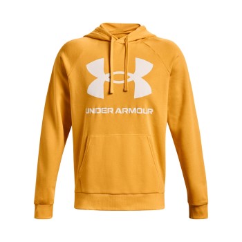 Se Under Armour Rival Fleece Big Logo Hoodie Orange/Hvid Small Herre ved Timarco