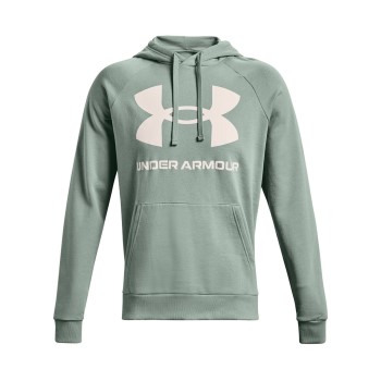 Se Under Armour Rival Fleece Big Logo Hoodie Lysegrøn Large Herre ved Timarco