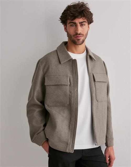 Jack & Jones Jprblurussel Wool Blend Jacket Sn Forårsjakker Beige