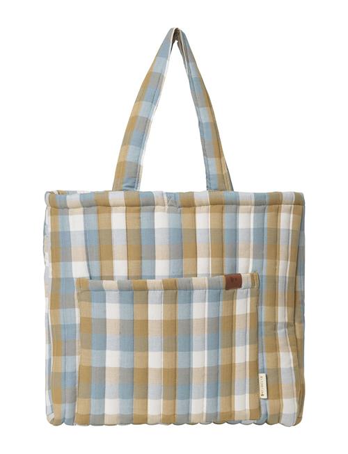 Fabelab Qulited Tote Bag - Cottage Blue Checks Fabelab Patterned