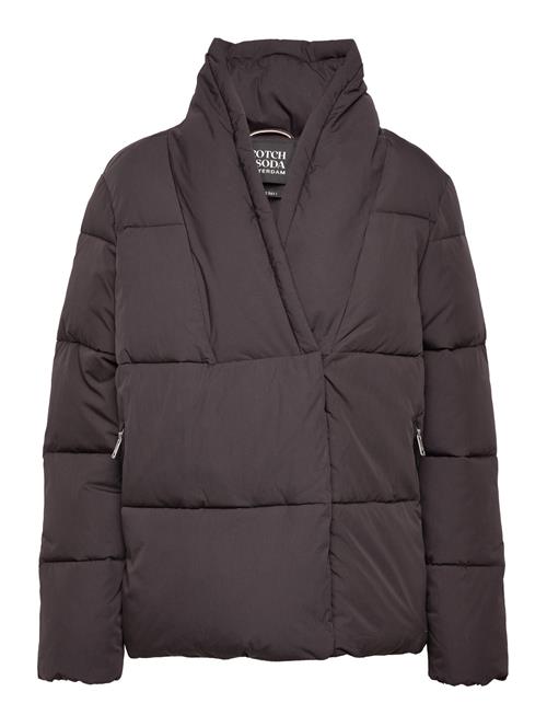 Asymmetric Closure Puffer Coat With Repreve® Filling Scotch & Soda Brown