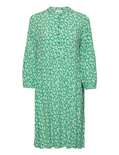 Dress With Volant Printed Tom Tailor Green