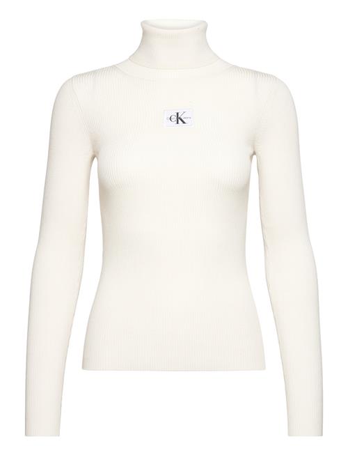 Calvin Klein Jeans Badge Roll Neck Sweater Calvin Klein Jeans White