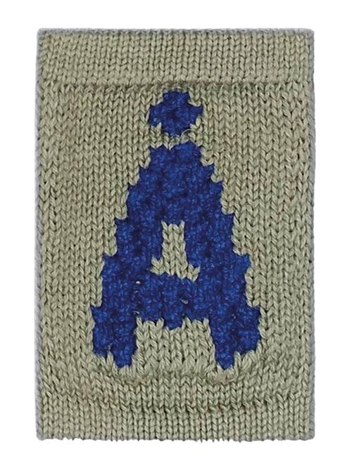 Knitted Letter Å, Blue Smallstuff Green