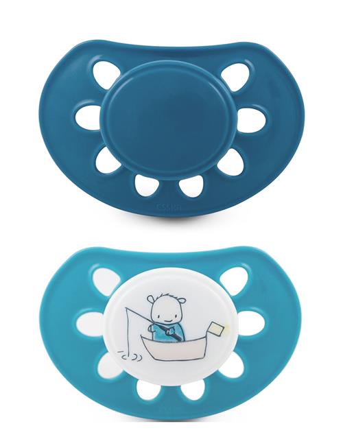 Se Esska Pacifier Classic Silic 2 Pack, + 4 Month Blue Esska Patterned ved Booztlet