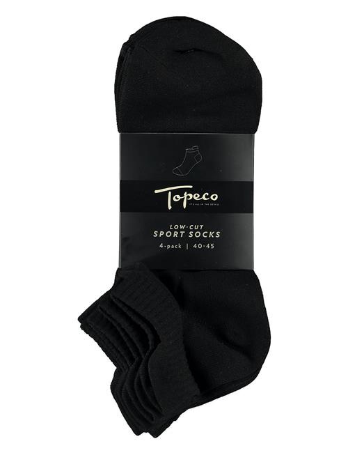 TOPECO Sport Socks, Low-Cut 4-P, Black 40/45 TOPECO Black