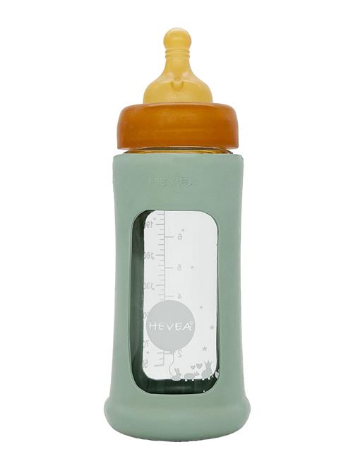 Se HEVEA Wide Neck Baby Glass Bottle With Sleeve 250Ml/8.5Oz Single-Pack HEVEA Patterned ved Booztlet