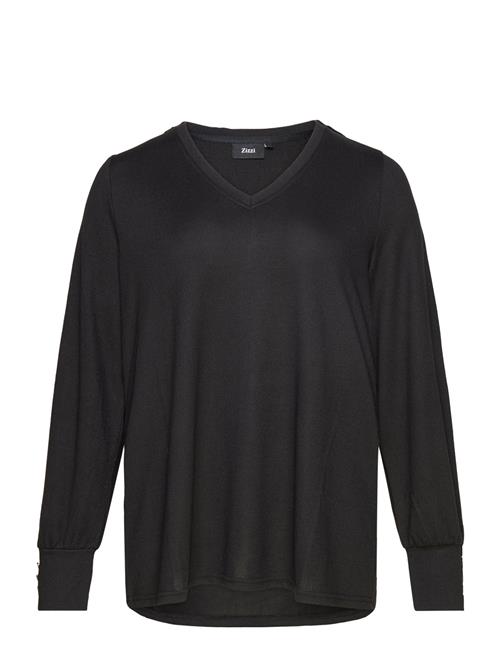 Zizzi Vlucca, L/S, Blouse Zizzi Black