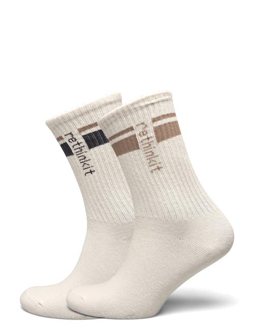 Rethinkit Rethinkit Striped Crew Sock 2 Pack Rethinkit Beige