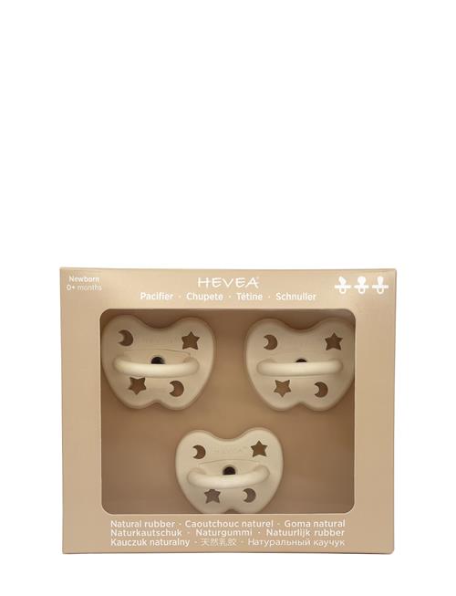 HEVEA Trial Trio-Pack Natural Rubber Pacifiers - Three Teat Mix For Newborn 0+ Months HEVEA Cream