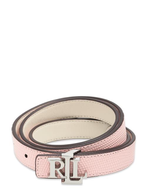 Lauren Ralph Lauren Logo Reversible Embossed Skinny Belt Lauren Ralph Lauren Pink