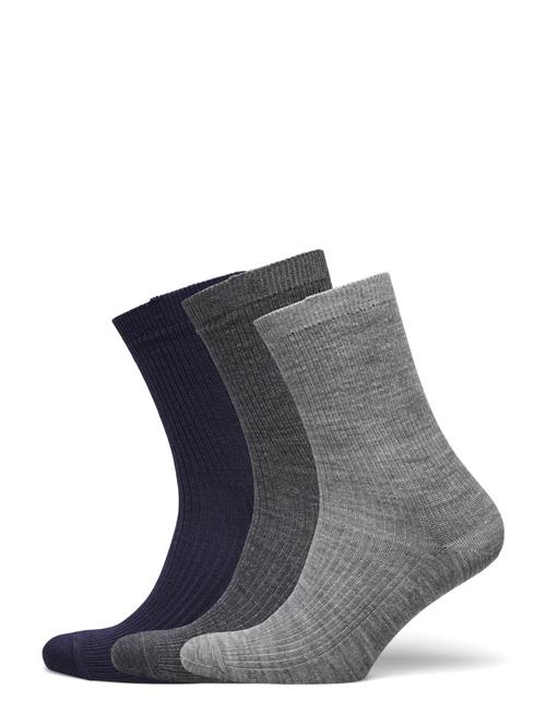 mp Denmark Fine Wool Rib Socks - 3-Pack Mp Denmark Grey