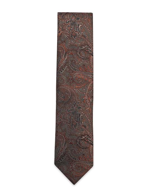 Se Lindbergh Black Paisley Pattern Tie 7 Cm Lindbergh Black Brown ved Booztlet