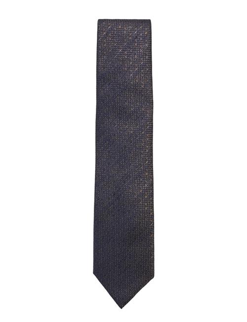 Se Lindbergh Black Structured Linen Blend Tie 7 Cm Lindbergh Black Navy ved Booztlet