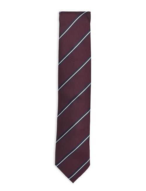 Se Lindbergh Black Polyester Tie With Stripe 7 Cm Lindbergh Black Burgundy ved Booztlet