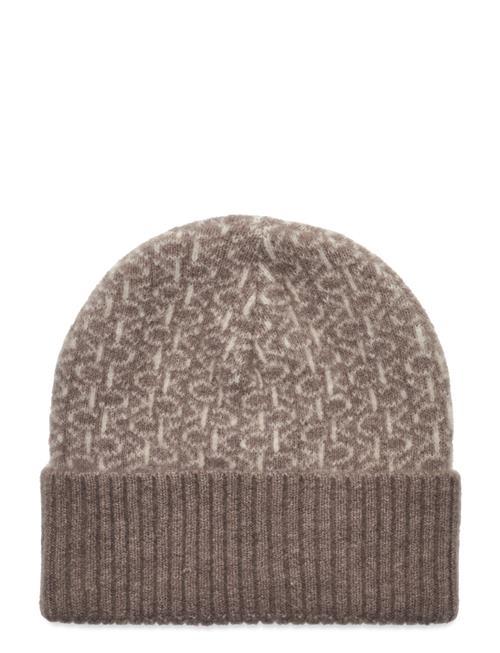 Calvin Klein Monogram Fold Turn Up Beanie Calvin Klein Brown