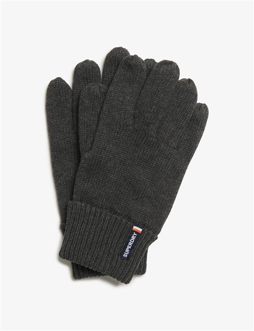 Se Superdry Essential Logo Knitted Gloves Superdry Grey ved Booztlet