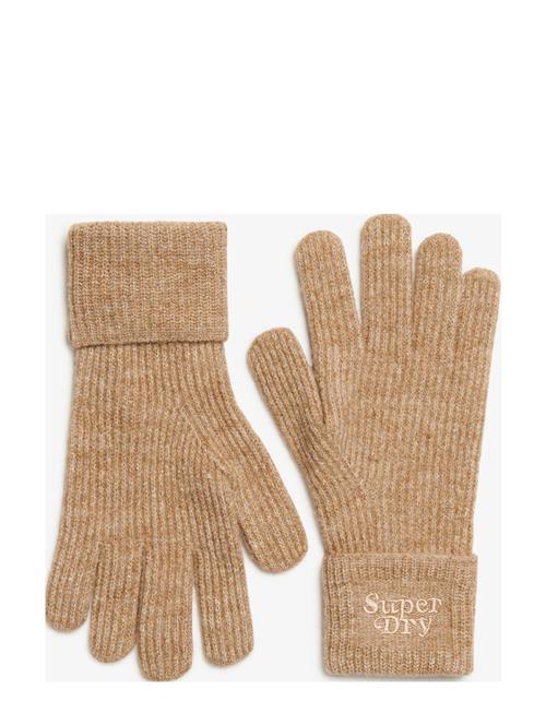 Soft Rib Knit Gloves Superdry Beige