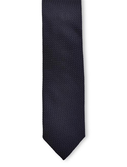 AN IVY Dark Navy Grenadine Silk Tie AN IVY Navy