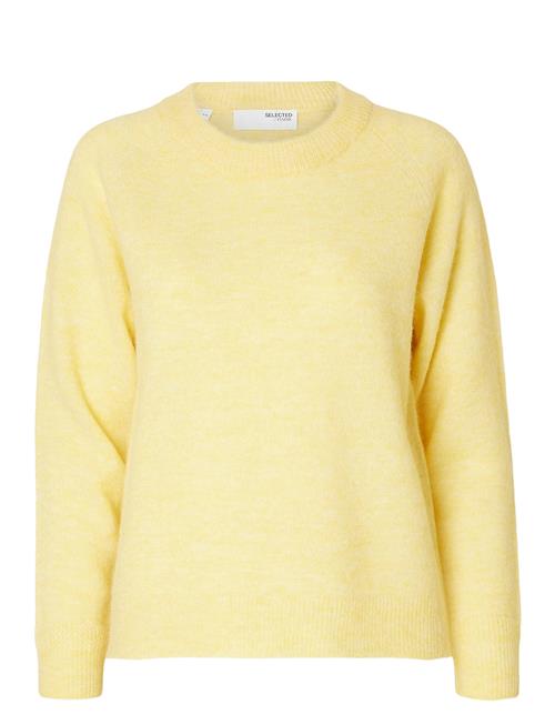 Se Selected Femme Slflulu Ls Knit O-Neck Noos Selected Femme Yellow ved Booztlet