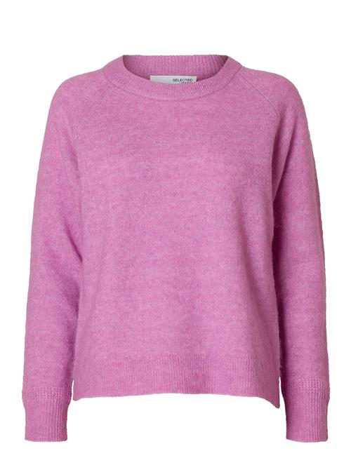 Slflulu Ls Knit O-Neck Selected Femme Pink