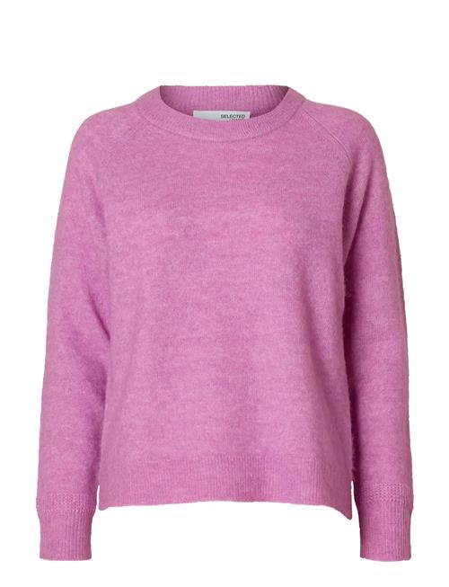 Slflulu Ls Knit O-Neck Selected Pink