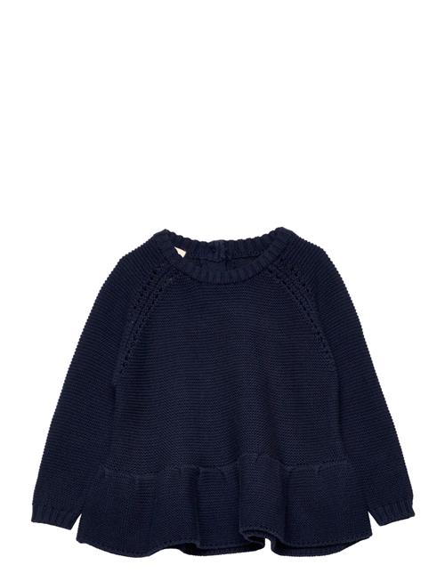 Copenhagen Colors Knitted Pullover W. Frill Copenhagen Colors Navy