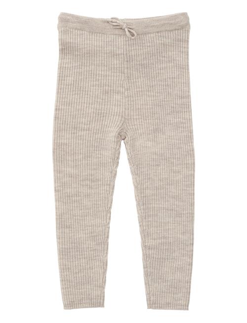 Merino Classic Rib Leggings W. Drawstrings Copenhagen Colors Beige