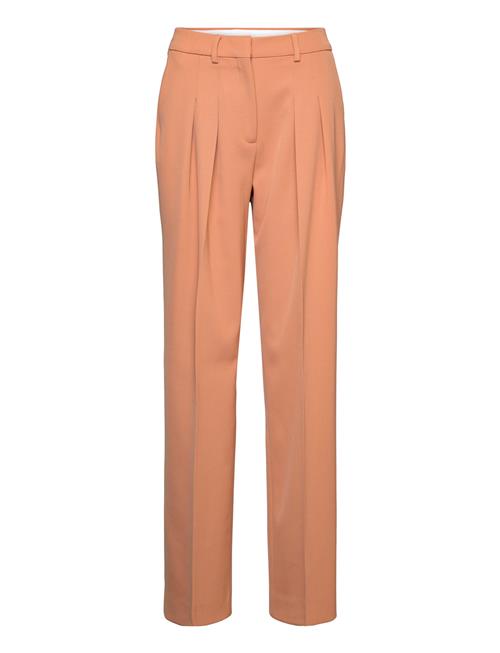 Se Calvin Klein Wool Twill Pleated Straight Pant Calvin Klein Pink ved Booztlet