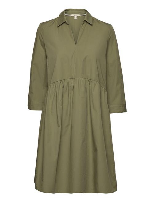 Esprit Casual Women Dresses Light Woven Midi Esprit Casual Khaki