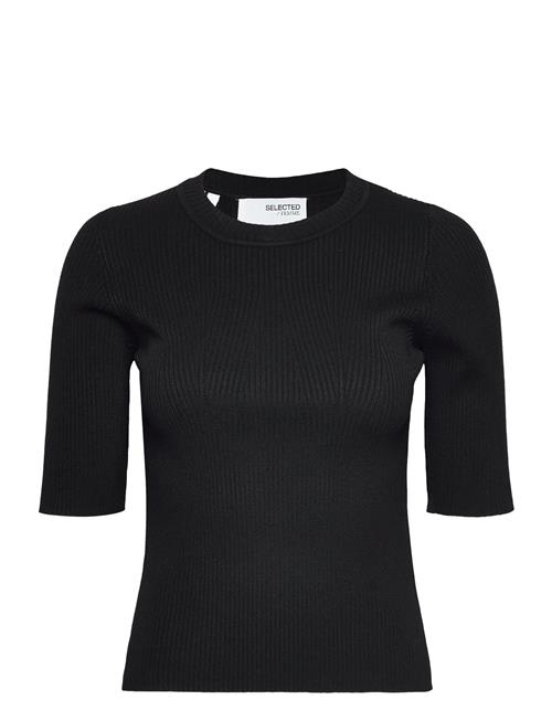 Slfmala 2/4 Knit O-Neck B Selected Femme Black