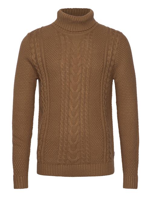 Se Jack & Jones Jjcraig Knit Roll Neck Aw23 Jack & J S Brown ved Booztlet