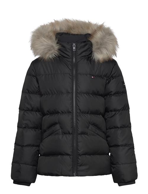 Essential Down Fur Hood Jacket Tommy Hilfiger Black