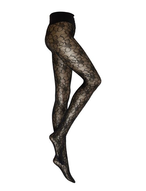 Se Swedish Stockings Maja Flower Tights Swedish Stockings Black ved Booztlet