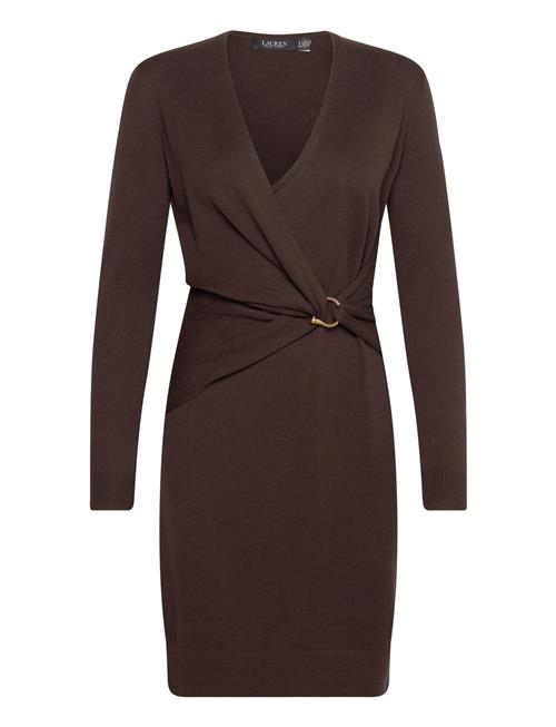 Lauren Ralph Lauren Cotton-Blend Surplice Knit Dress Lauren Ralph Lauren Brown