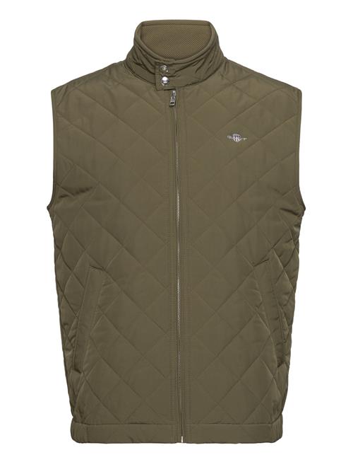 Se GANT Quilted Windcheater Vest GANT Khaki ved Booztlet