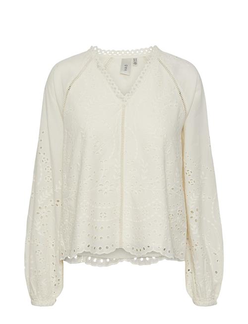 Se YAS Yasluma Ls V-Neck Top S. Noos YAS White ved Booztlet