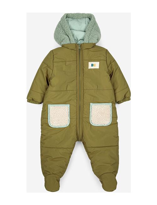 Bobo Choses Baby Color Block Hooded Overall Bobo Choses Green