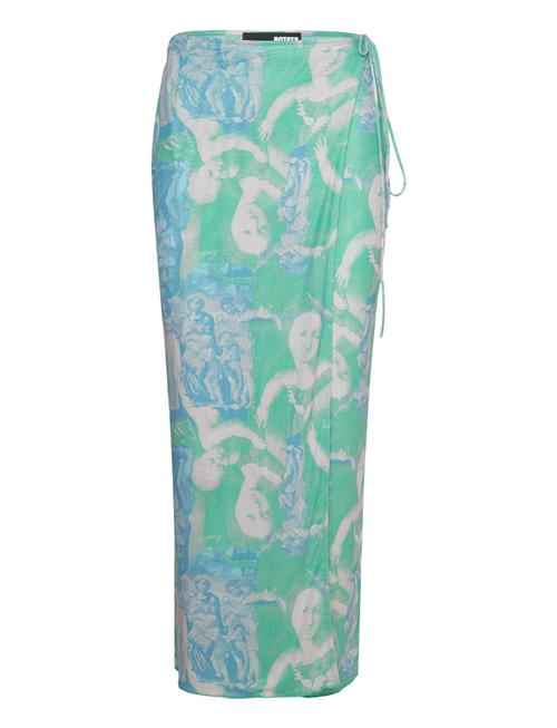 ROTATE Birger Christensen Printed Midi Wrap Skirt ROTATE Birger Christensen Blue