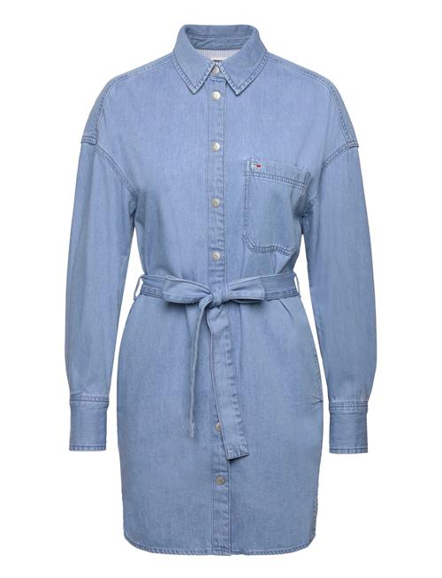 Tjw Belted Denim Shirt Dress Ext Tommy Jeans Blue