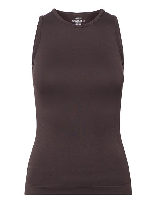 Women Seamless Tank Top "Rib" ZEBDIA Brown