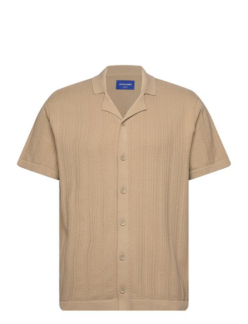 Jack & Jones Jorvalencia Structure Knit Ss Polo Sn Jack & J S Beige