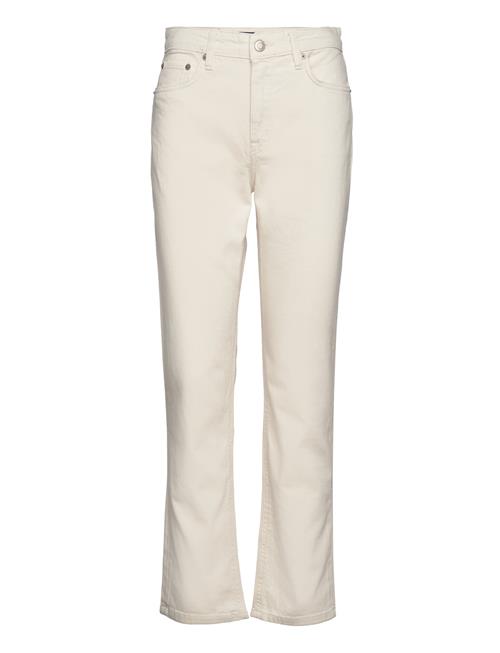 Se Lauren Ralph Lauren High-Rise Straight Ankle Jean Lauren Ralph Lauren Cream ved Booztlet