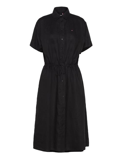 Tommy Hilfiger Linen Ss Midi Shirt Dress Tommy Hilfiger Black