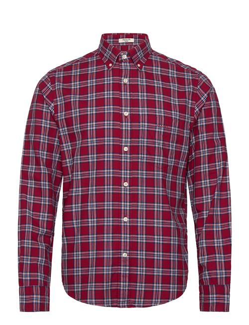 GANT Reg Ut Archive Oxford Check Shirt GANT Burgundy