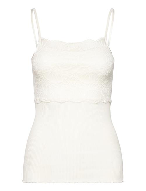 Se Rosemunde Silk Strap Top W/ Lace Rosemunde White ved Booztlet