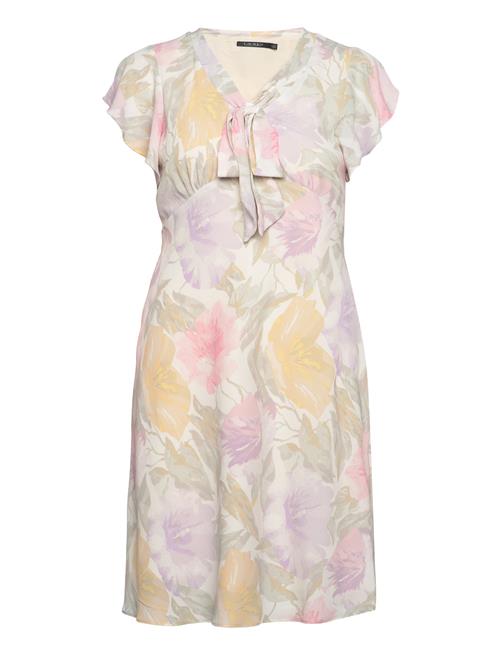 Lauren Ralph Lauren Floral Bubble Crepe Tie-Neck Dress Lauren Ralph Lauren Pink