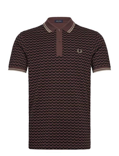 Fred Perry Abstract Graphic Fp Polo Fred Perry Brown